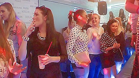 Interracial group sex party with horny and horny chicks