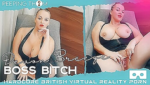Busty brunette 18+ milf masturbates in vr porn video
