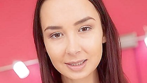 Beautiful brunette is a porn star with her sexy smile