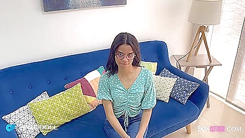 Big cock girl is doing facial in front of the camera