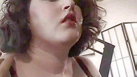 Hot big tits milf with hairy pussy in cum shot video