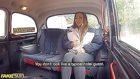 A busty chick gets fucked as a taxi and her tits are on the side
