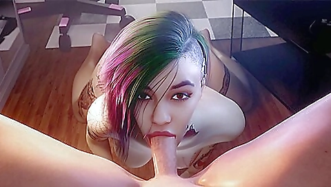 Brunette in vr porn makes you forget how hard she is blowing