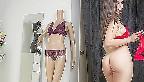 Hot blonde with a sexy body gets penetrated by the customer