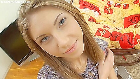 Sexy blonde teen 18+ gets fucked by a big cock 18+