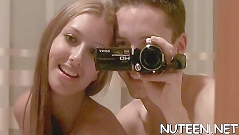 Amateur brunette milf sucks and fucks with a hot guy