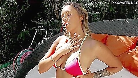 Hot brunette with hairy pussy gets wet and gets a handjob