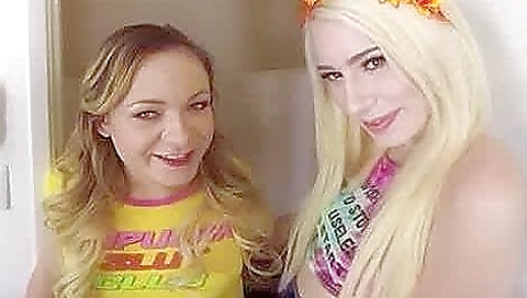 Threesome porn video of two college girls getting ready for your dick