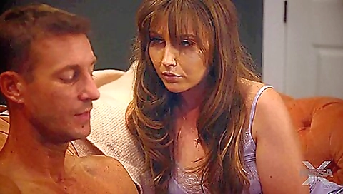 Big-titted brunette redhead gets creampie in hot sex video