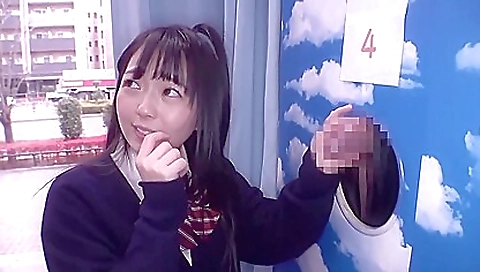 Asian student in a sexy outfit is on top of a guy with a long dick