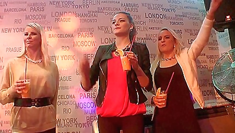 Brunette ebony and mature blonde girls in a group sex