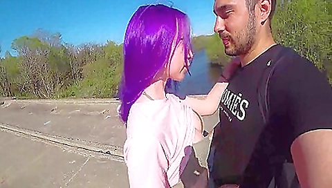 Big booty teen 18+ in black shorts gets into the wild outdoors