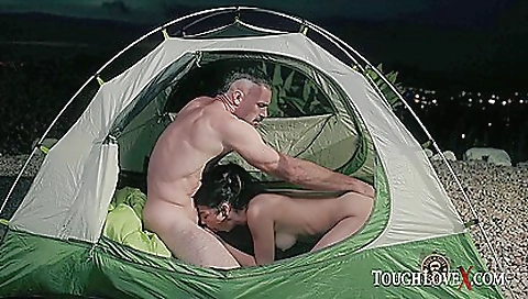 Skinny brunette with small tits gets her cunt pounded