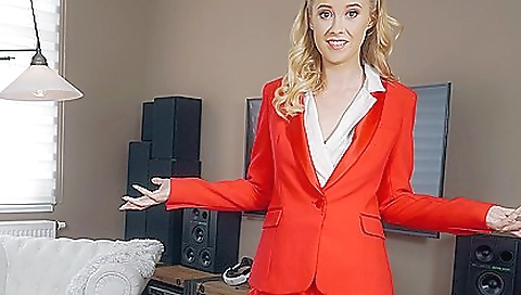 A horny pornstar with big boobs is having a hot blowjob