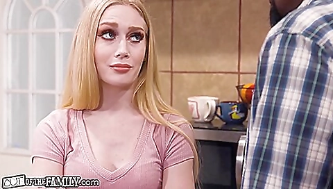 Blonde milf and her stepdad are sharing a big black cock