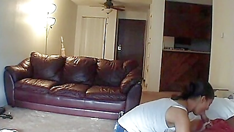 Horny teen 18+ gets caught playing with an old dick