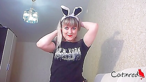 Sexy Bunny Sucking Big Dick And Footjob - Cumshot Closeup