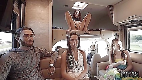 Mature milf getting deepthroated in a hot outdoor movie