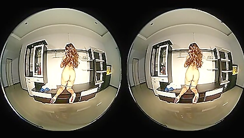 Brunette brunette masturbating and fingering herself in vr porn