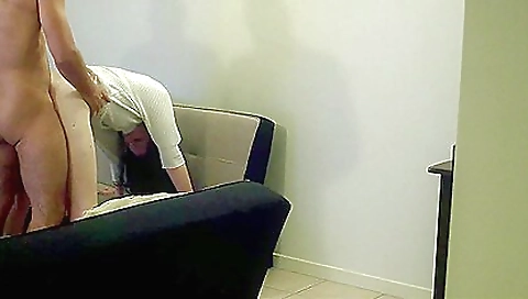 Amateur brunette with small tits and a nice ass is being creampied