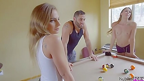 Two blondes are having a great time with two other chicks