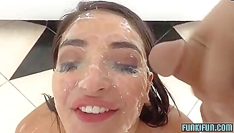 Brighted brunette takes a tight black dick in mouth